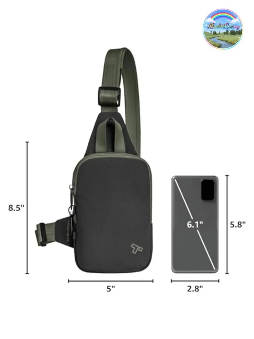 Anti-Theft Compact Sling Bag with RFID Blocking, Adjustable Strap